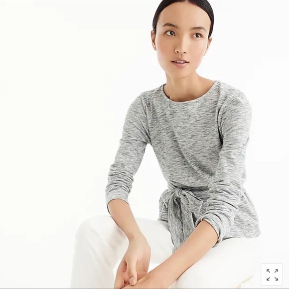 J. Crew Heather Stone Grey Belted Cross back 100 CottonTop. D/650/A1293 - Picture 1 of 6